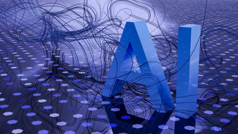 AI Logo on blue background
