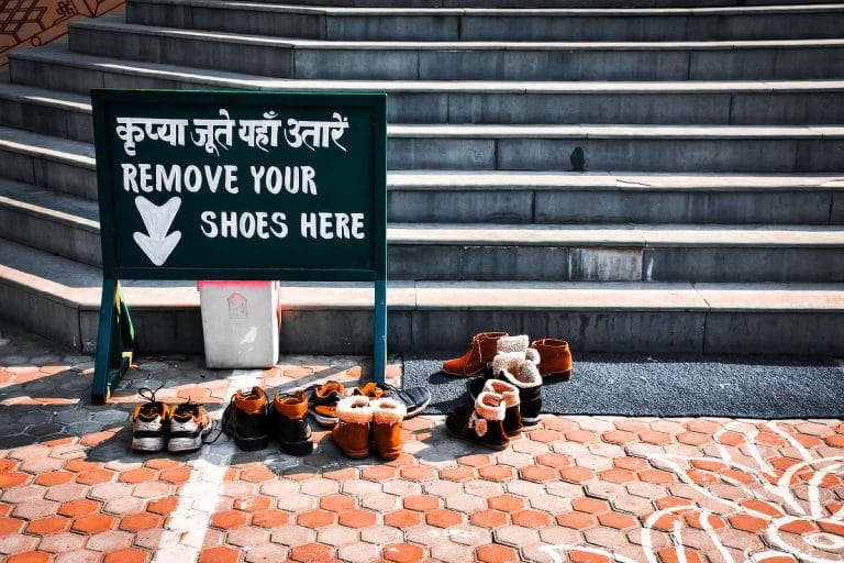 Shoes on steps - Leave it at the door